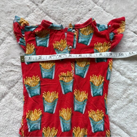 Posh Peanut | “Time Fries” Red Ruffle Butt Shorts Romper | Size 6-9 Months - Picture 9 of 11